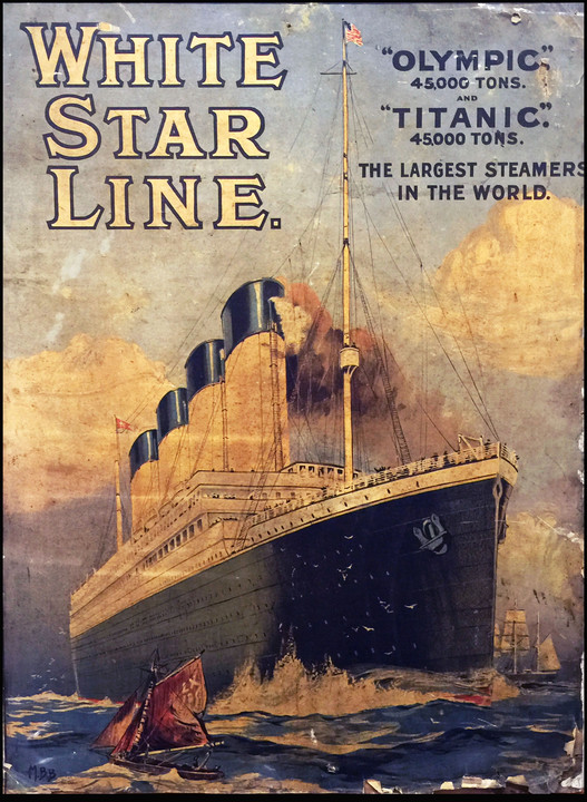 A Titanic és testvérhajója az Olympic népszerűsítését szolgáló plakát / Fotó: NORTHFOTO